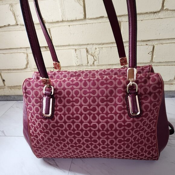 Coach Madison Madeline Op Art Needle Point Satchel Handbag Purse - Picture 4 of 16